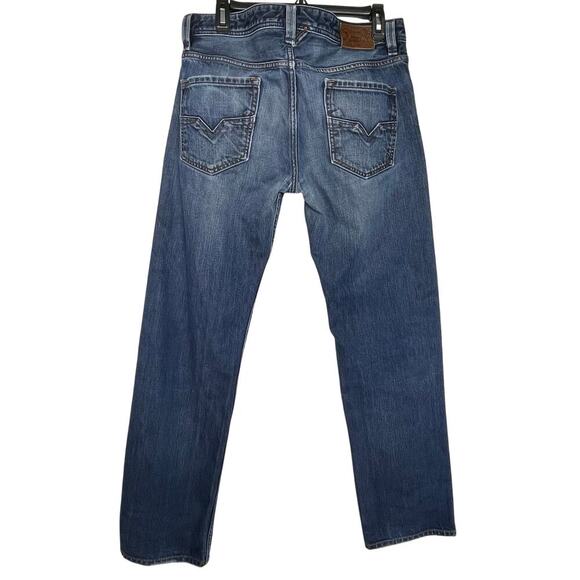 DIESEL Men’s Larkee Regular Straight Fit Jeans Dark Distressed Wash 33 - Picture 8 of 8